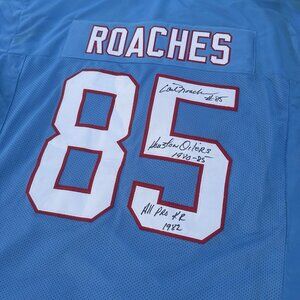 Carl roaches Signed Houston Oilers Jersey RARE Pro Bowl WR KR ON FIELD JERSEY
